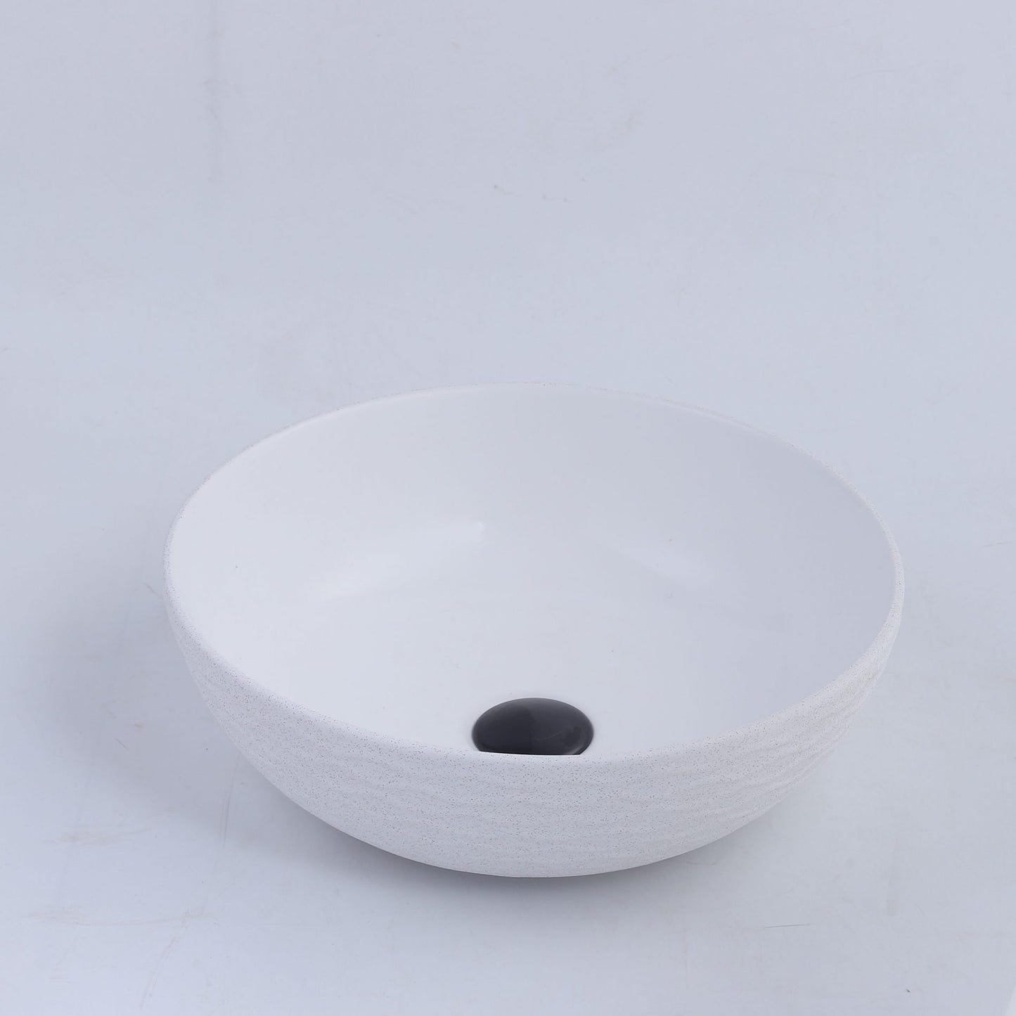 Ovia Claya Art Wavy Matt White Textured Above Counter Basin 400mm x 135mm