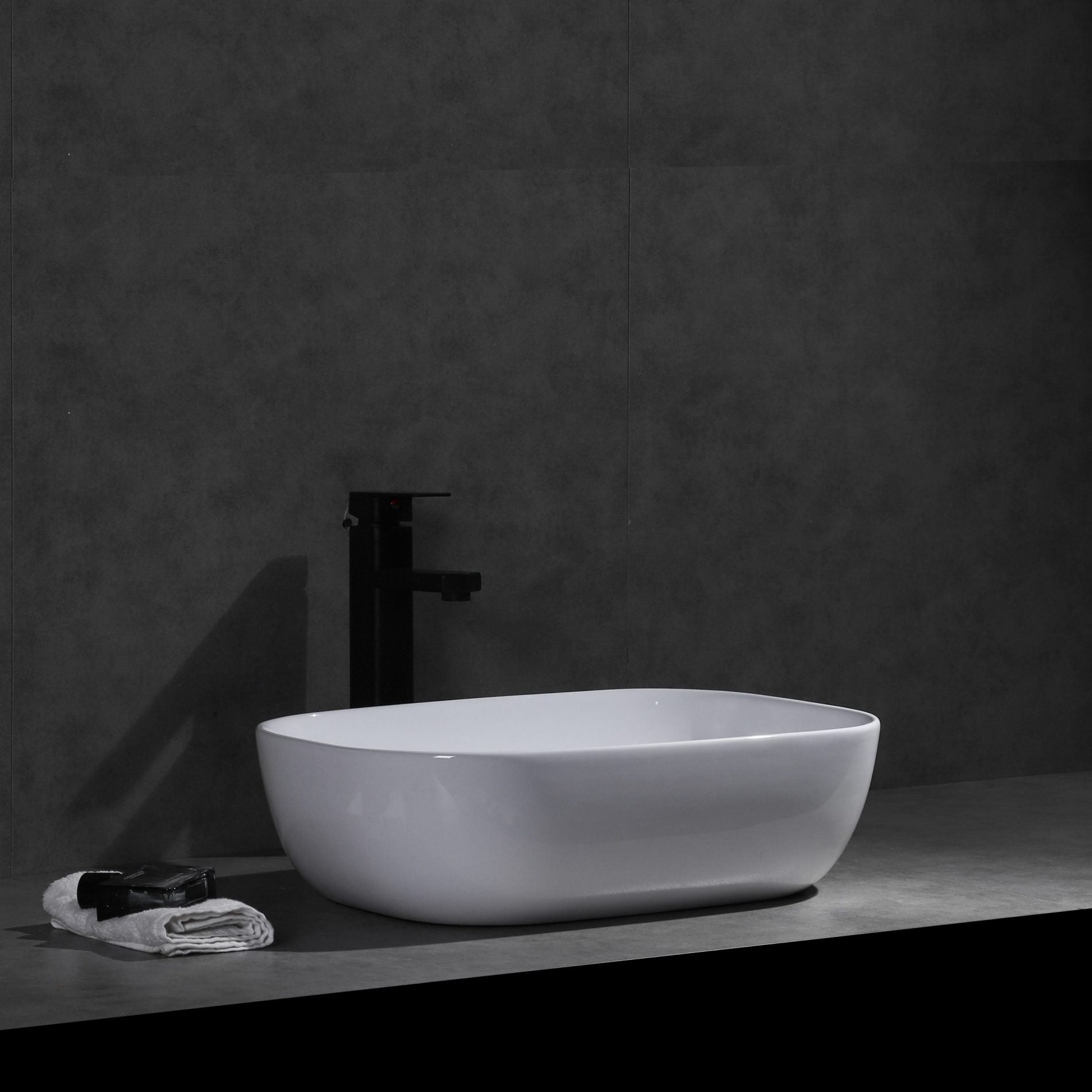 Ovia 460x320x135 Rectangle Counter Top Basin Gloss White