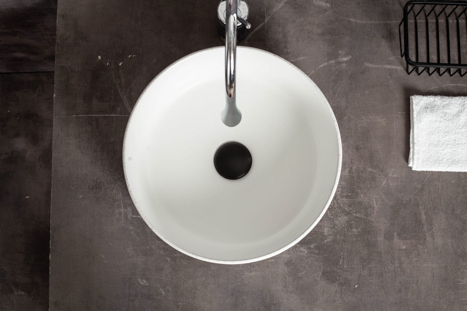 Ovia Claya Art Sandy Matt White Textured Above Counter Basin 360mm