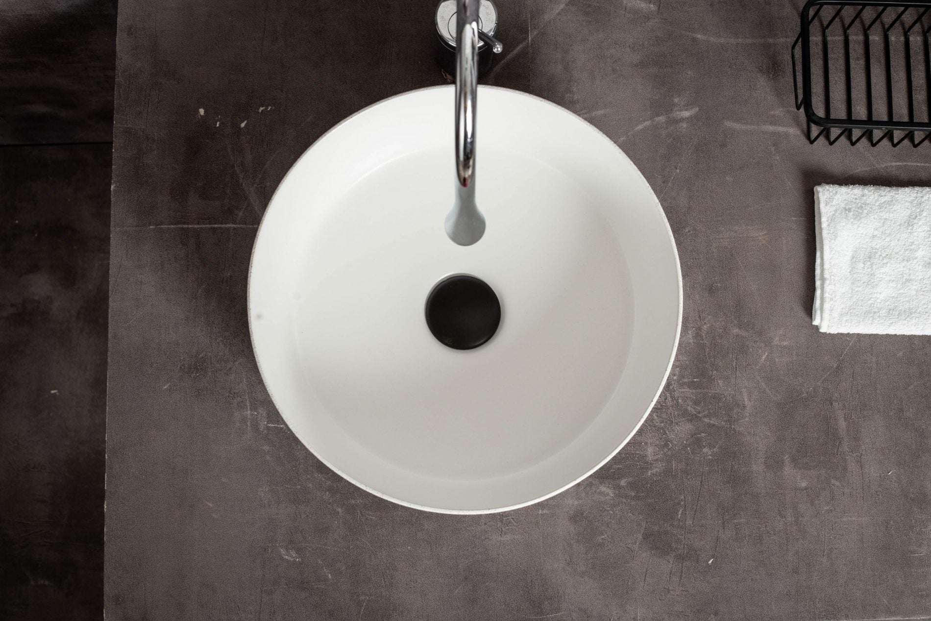 Ovia Claya Art Diamond Matt White Textured Above Counter Basin 360mm