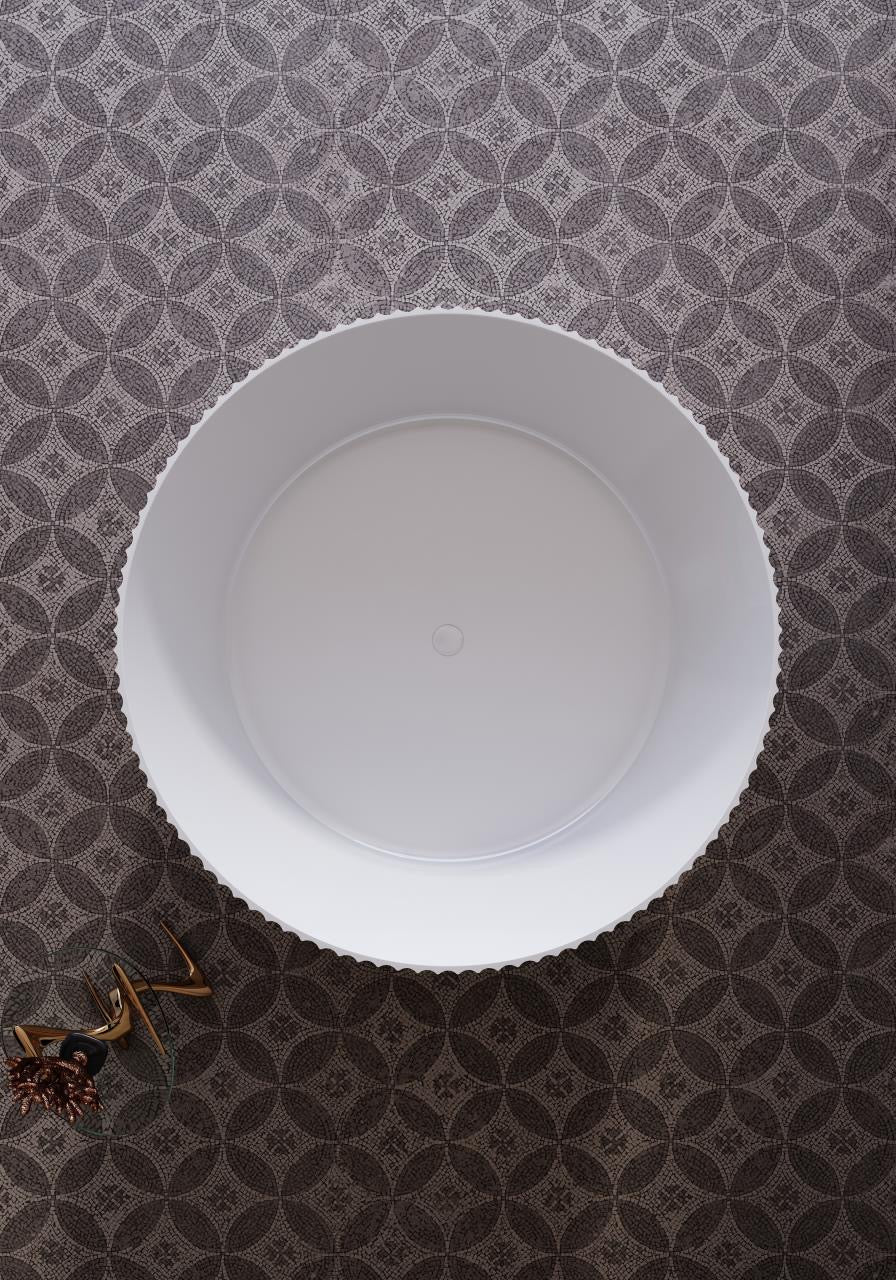 Ovia 1500mm Oasis Fluted Groove Matte White Free Standing Bath No Overflow