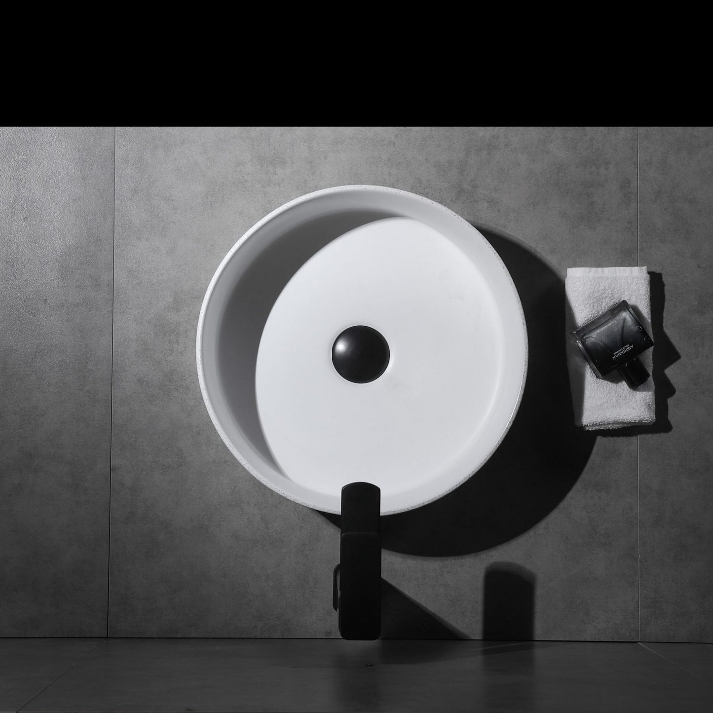 Ovia Art Archilles Matte White and Matte White Textured Above Counter Basin 360mm x 120mm