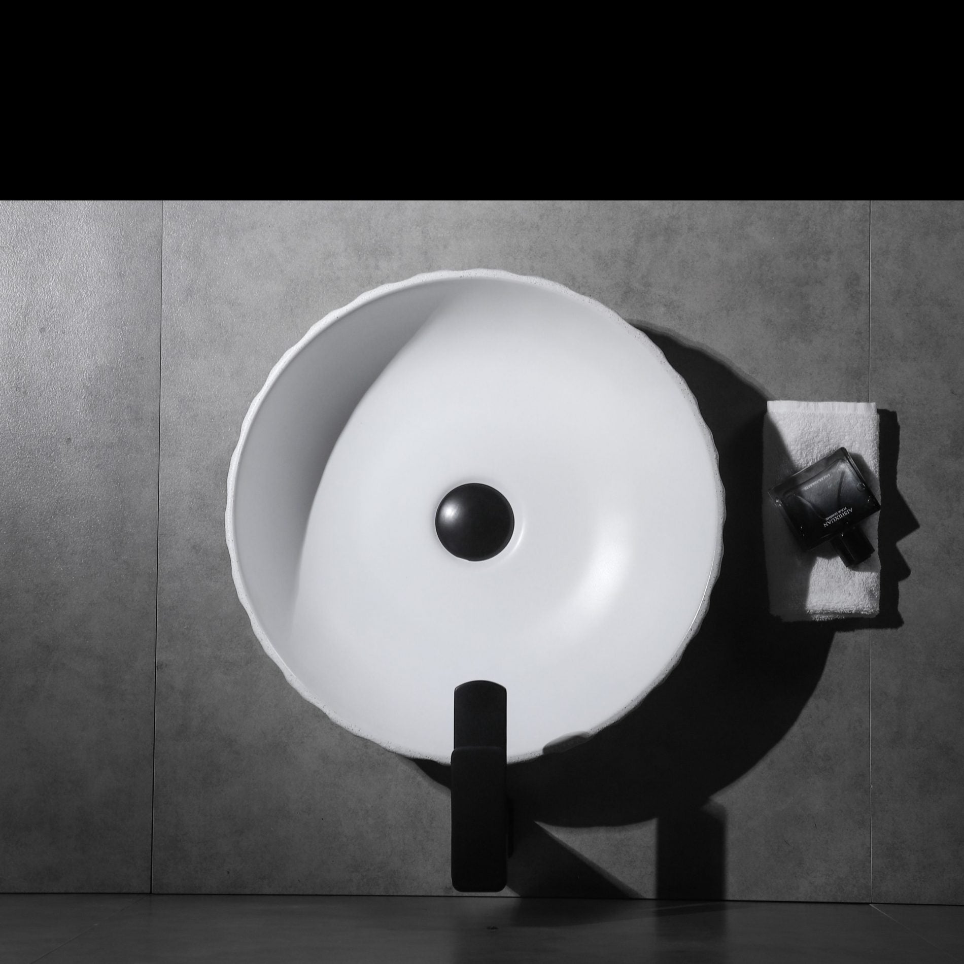 Ovia Claya Art Ruby Matt White Textured Above Counter Basin 400mm x 135mm