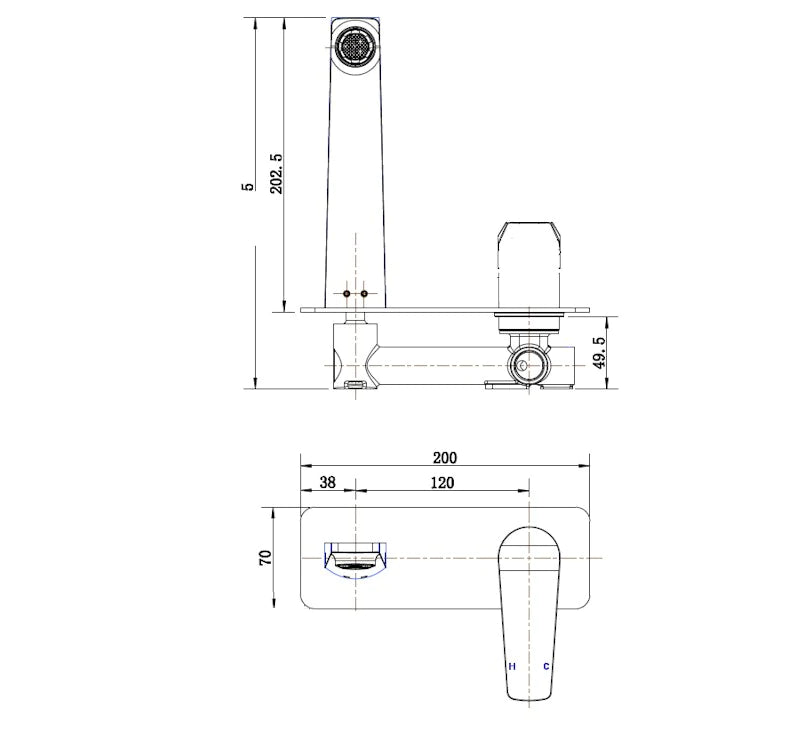 Modern National Cascade Wall Basin/Bath Mixer Chrome