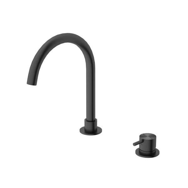 Nero Mecca Hob Basin Mixer Round Spout Gun Metal