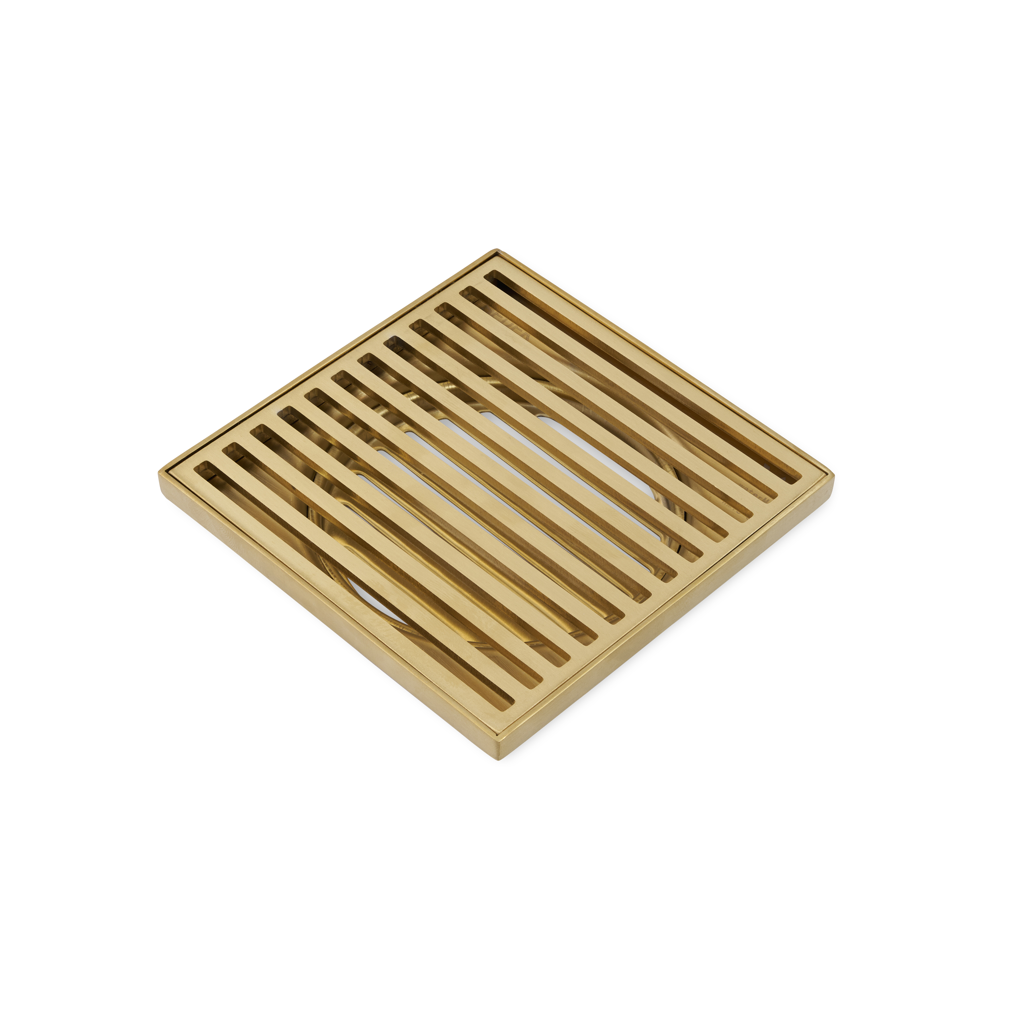 Ovia Mila Brushed Gold Square Slim Grill Linear Floor Waste