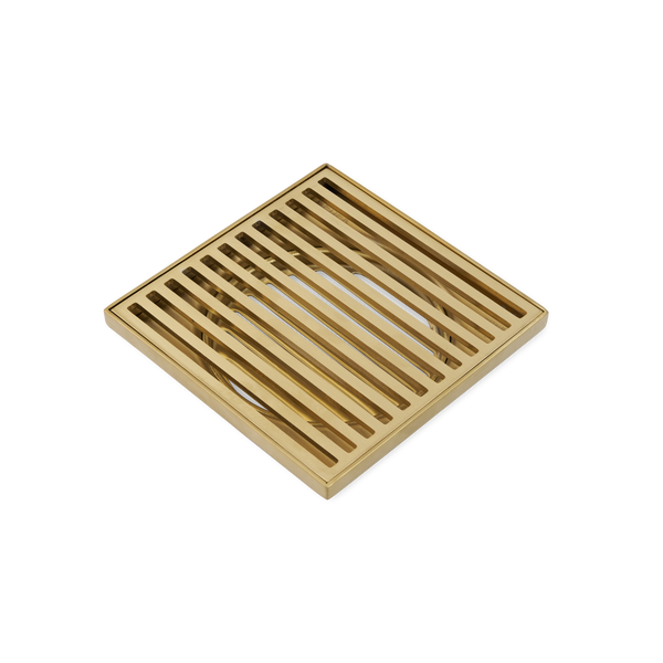Ovia Mila Brushed Gold Square Slim Grill Linear Floor Waste
