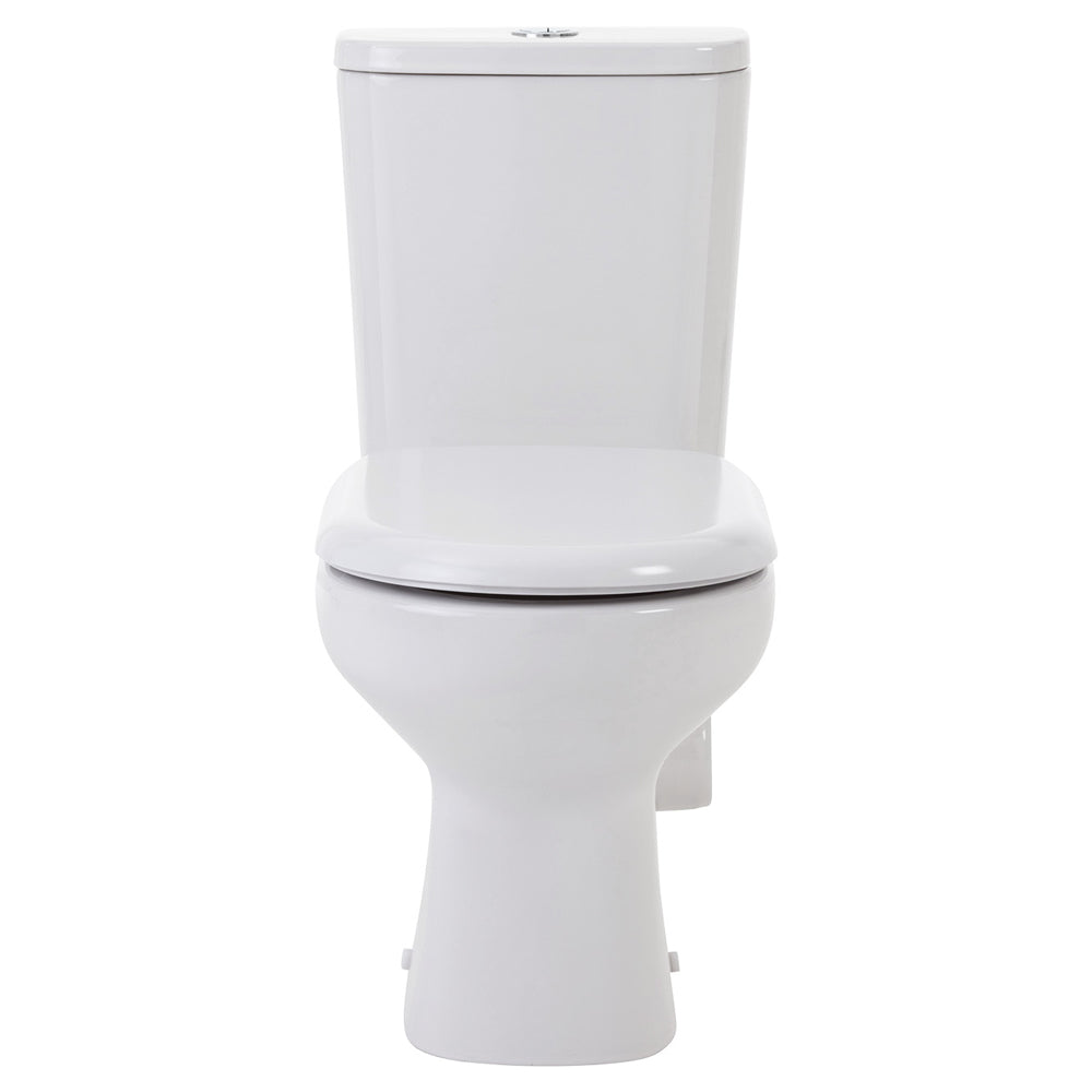 Fienza Petra Close-Coupled Toilet Suite, Right Skew Trap, Gloss White