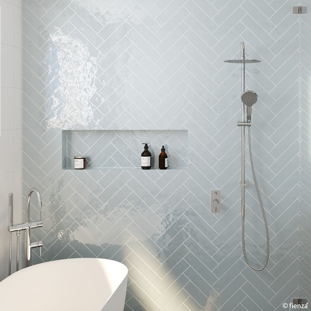 Fienza Kaya 2 in 1 Twin Rail Shower Station Brushed Nickel