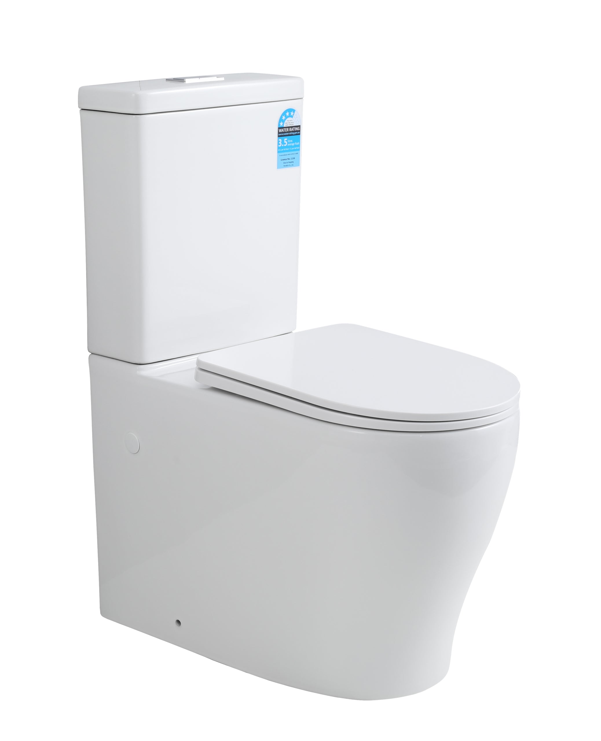 Zeus Toilet Suite Rimless Tornado Quiet Flush Gloss White