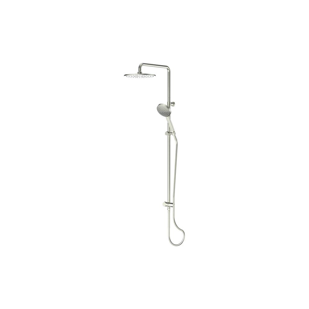 Greens Lavish Brass Twin Rail Shower Brushed Nickel