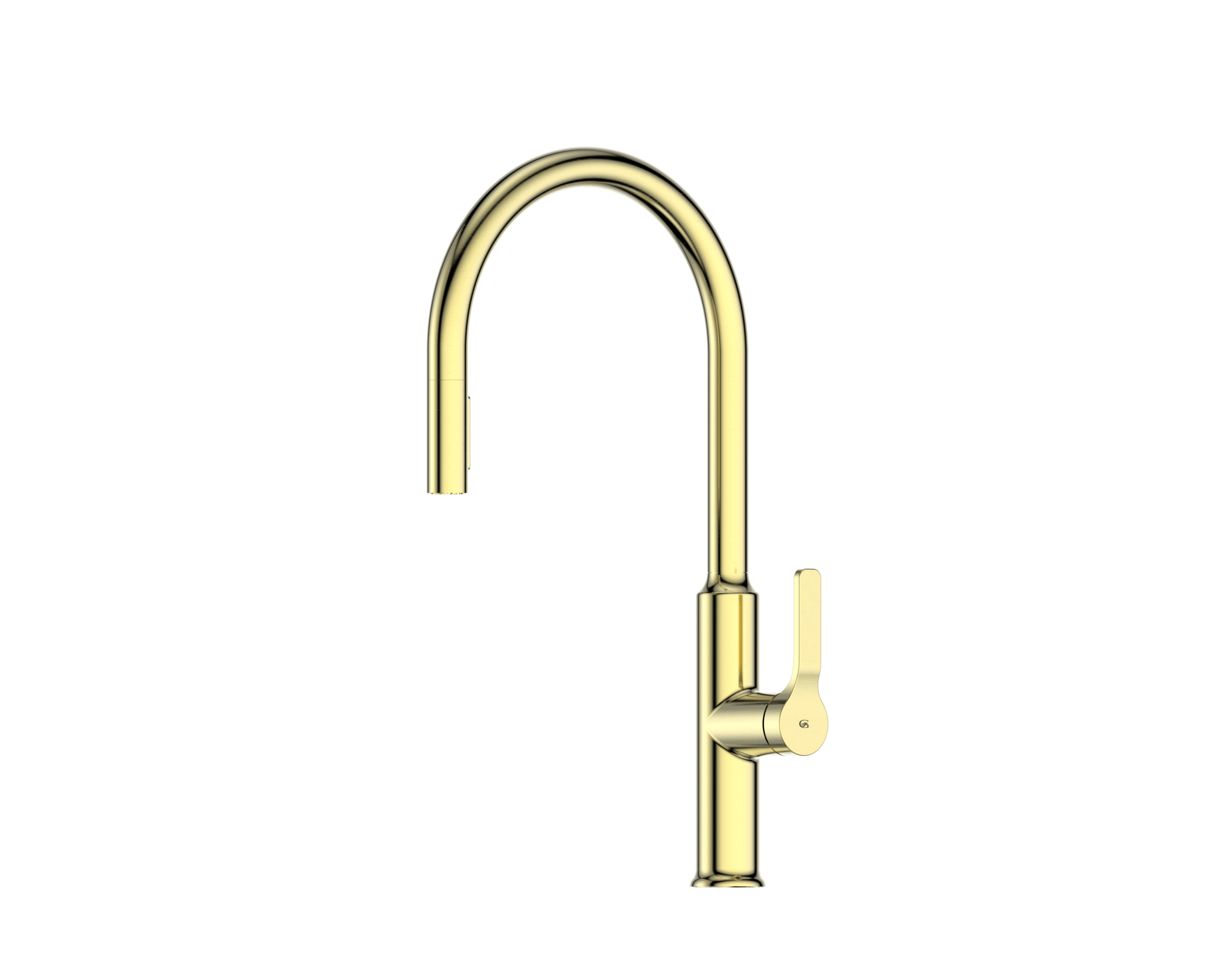 Greens Craft Pulldown Kitchen Mixer with Kitchen Spout Brushed Brass