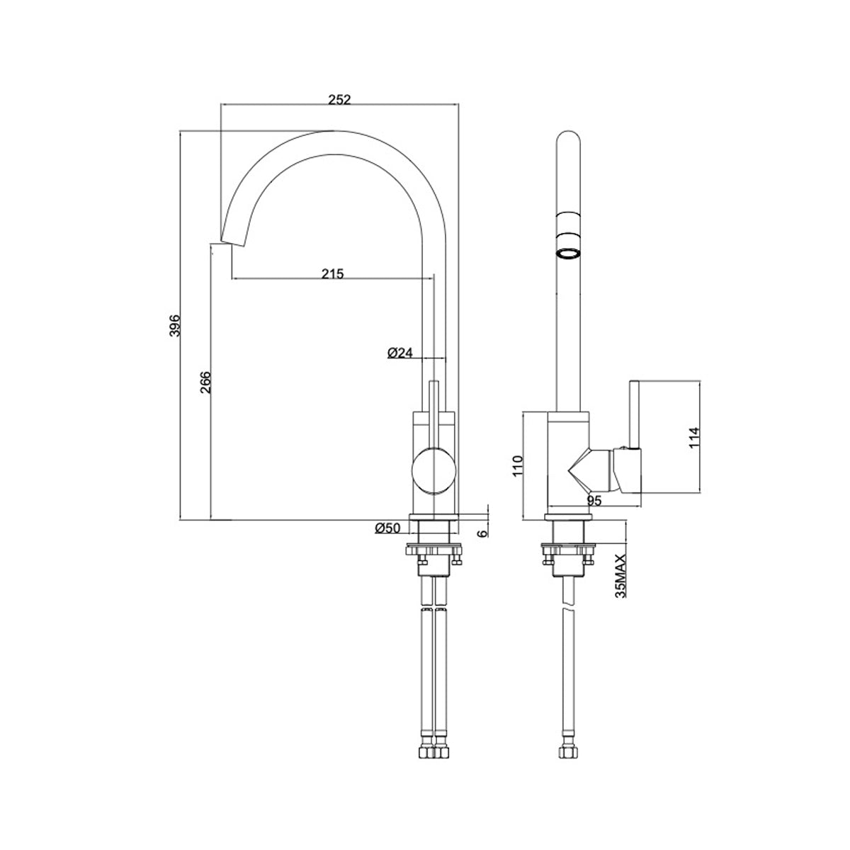 Linsol Louis S2 Sink Mixer Eco - Gun Metal