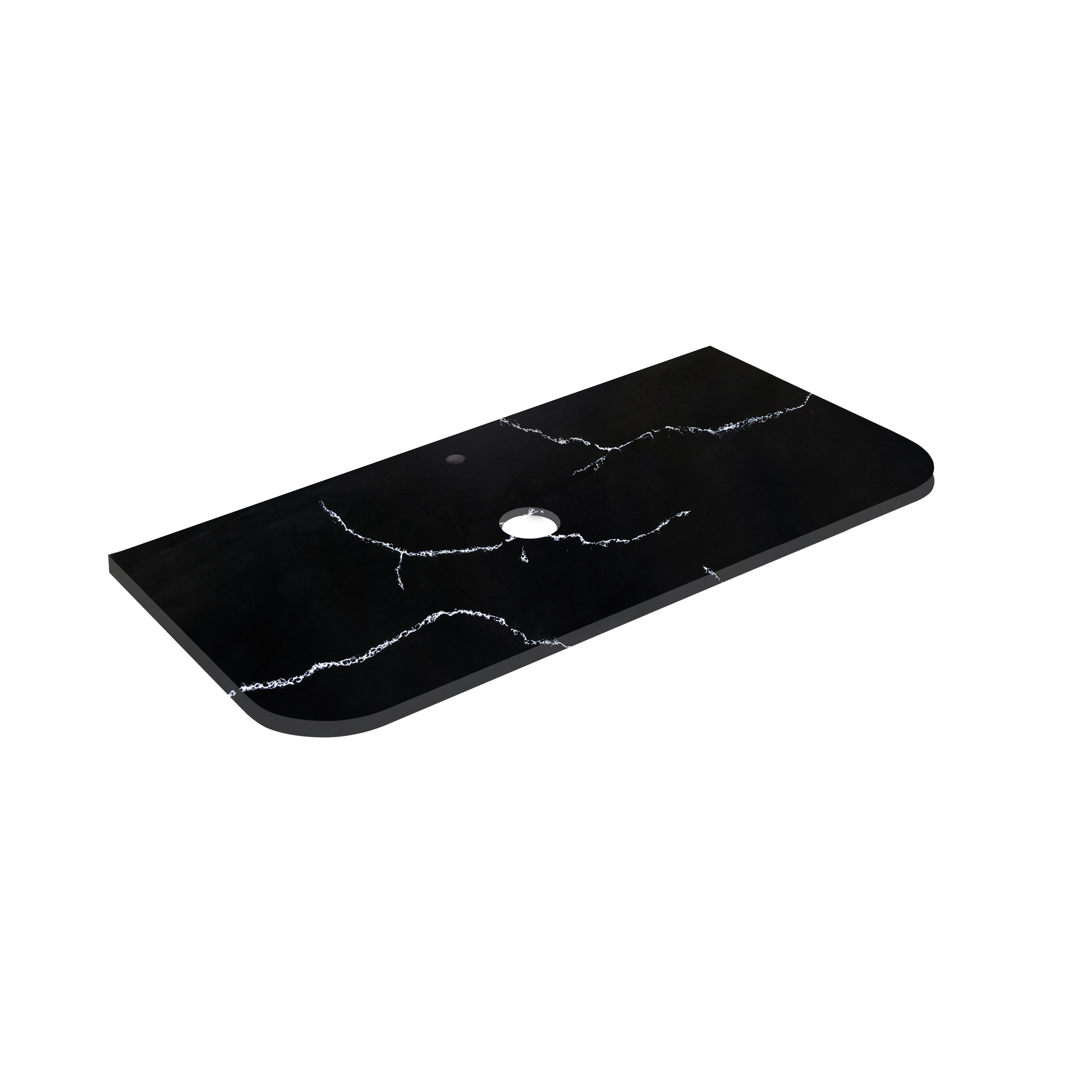 Calacatta Night Solid Surface Stone Top - Curve LK-SCN-CV - LK-SCN95CV-UTH - Semi Drill
