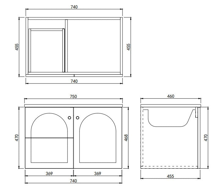 Lukka Chester Federation wall hung PVC Cabinet LK-FC74LW-MW