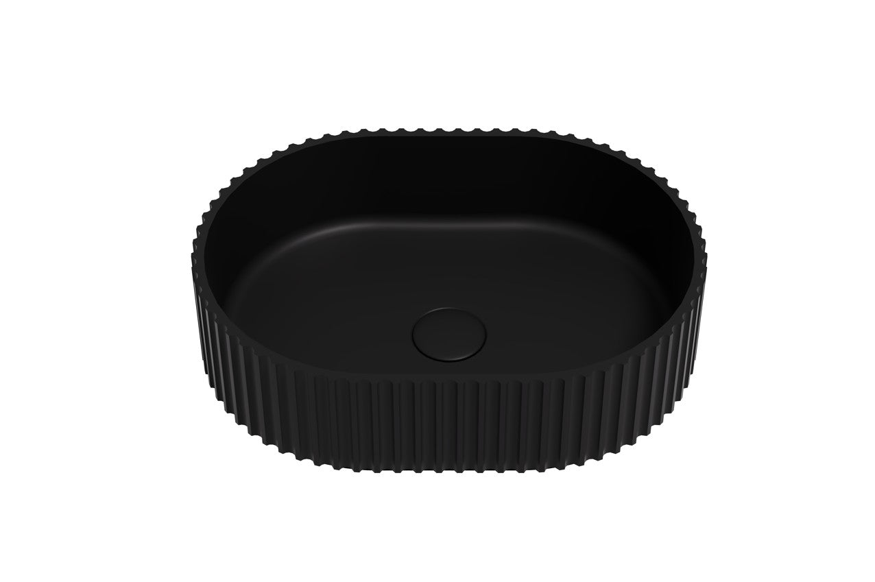 Lukka Ellips Fluted Solid Surface Above Counter Basin LK-SOA4834