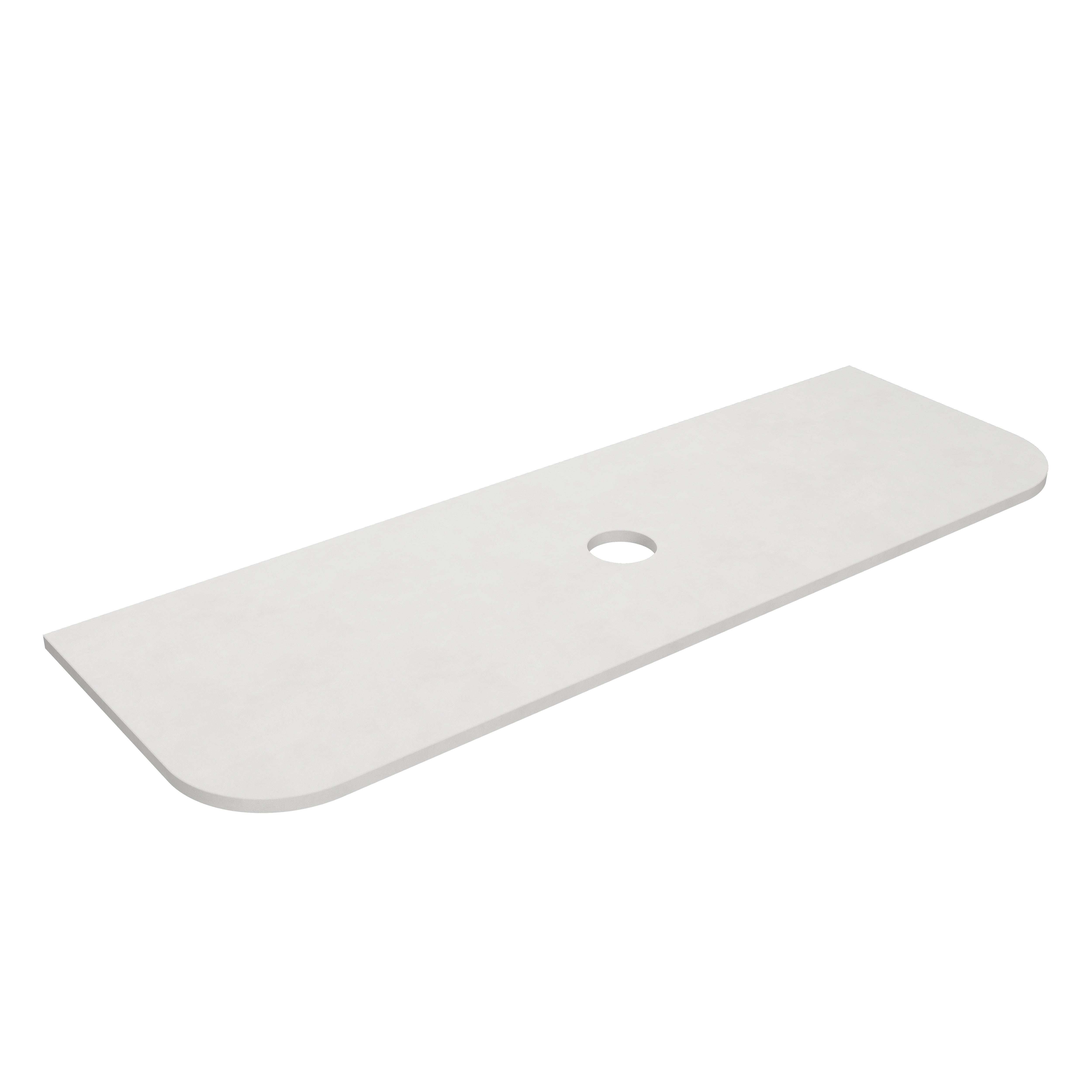 Blanco White (WG034) Zero Silica Engineer Stone Top - Curve LK-QBW - LK-QBW155CV-UTH - Semi Drill