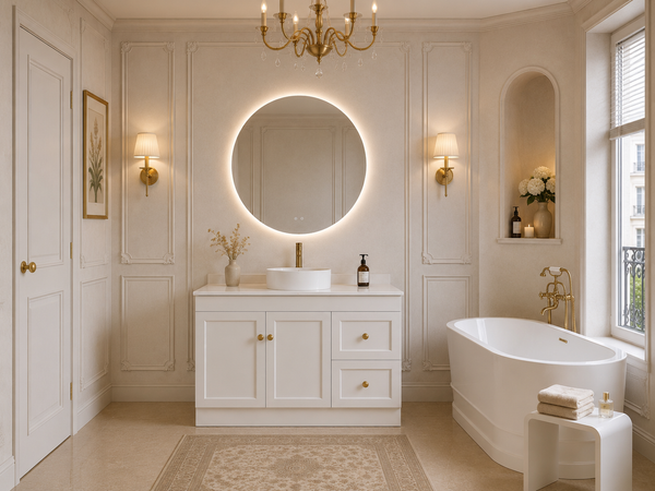 1200mm Matte White Lukka Harold Freestanding Vanity - Right-hand drawers