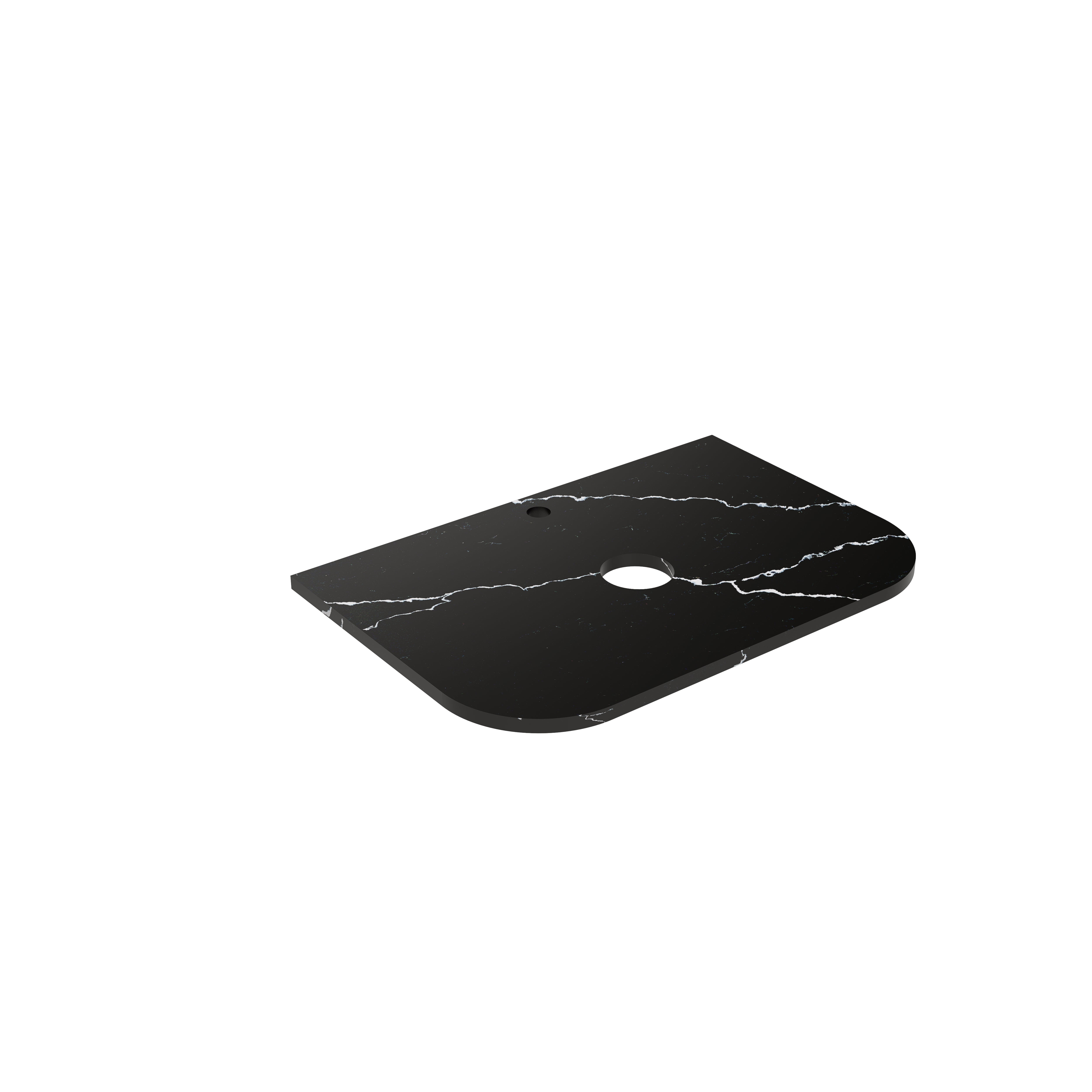 Calacatta Night (WG485) Zero Silica Engineer Stone Top - Curve LK-QCN - LK-QCN75CV-UTH - Semi Drill