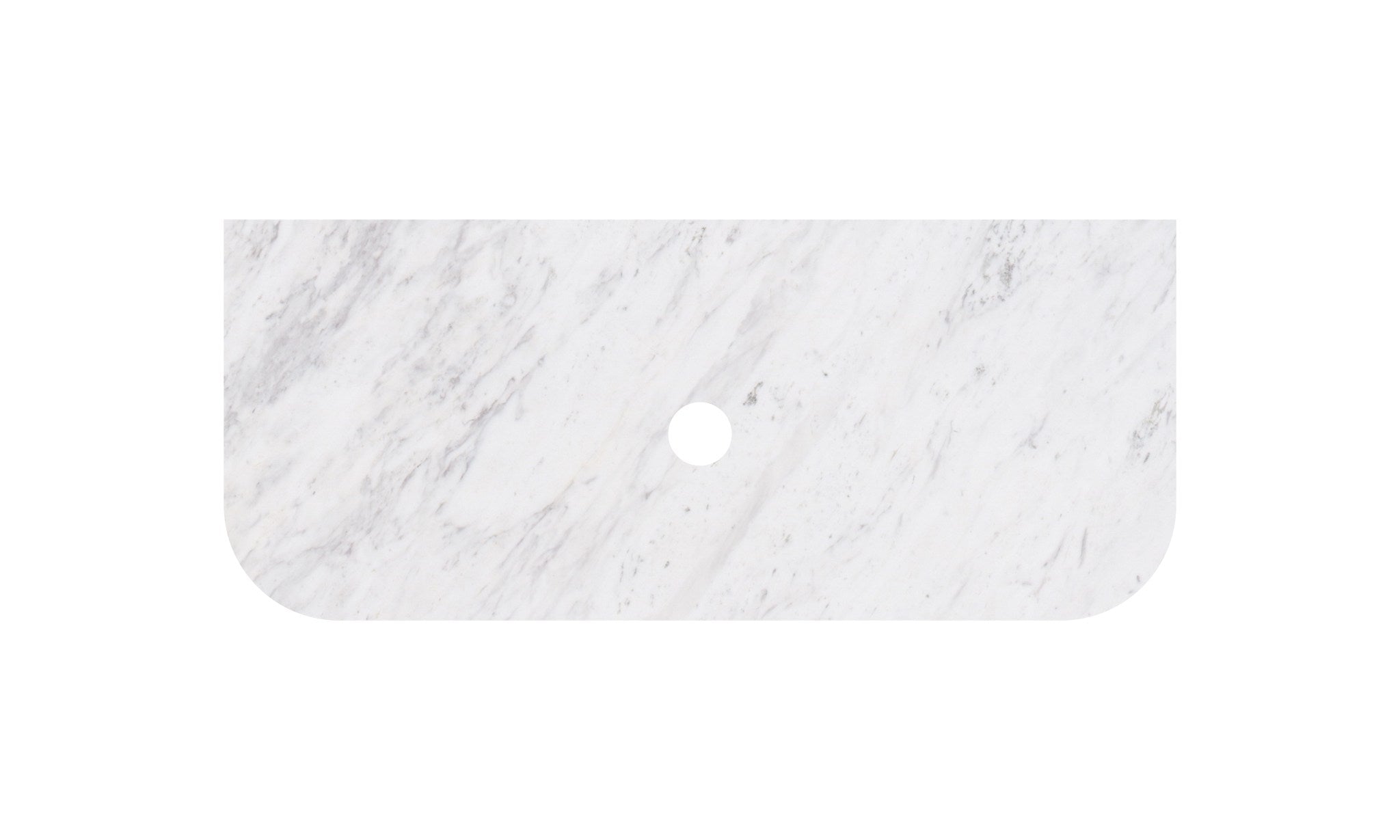 Carrara White Marble Stone Top - Curve - LK-MCARW95CV-UTH - Semi Drill