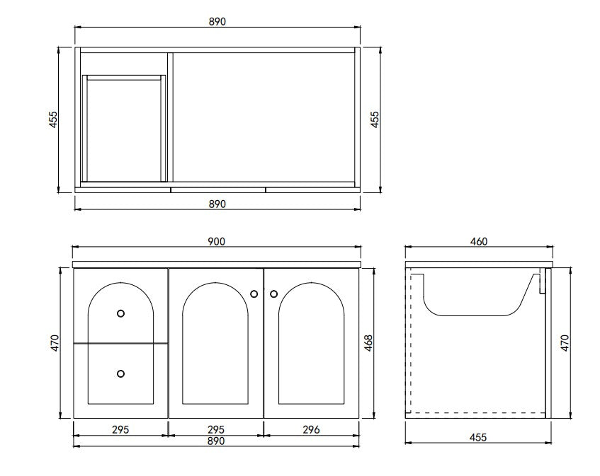 Lukka Chester Federation wall hung PVC Cabinet LK-FC94LW-MW