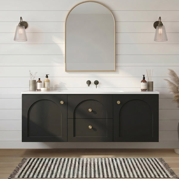 1200mm Matte Black Lukka Chester Wall-Hung Vanity