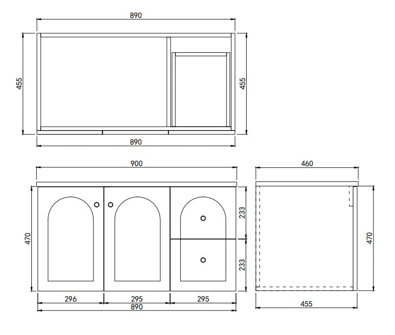 Lukka Chester Federation wall hung PVC Cabinet LK-FC94RW-MW