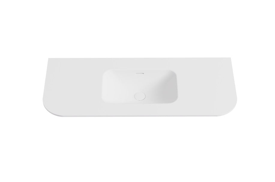 Aruro Solid Surface Stone Basin - LK-SAR125MW-UTH - Matte White