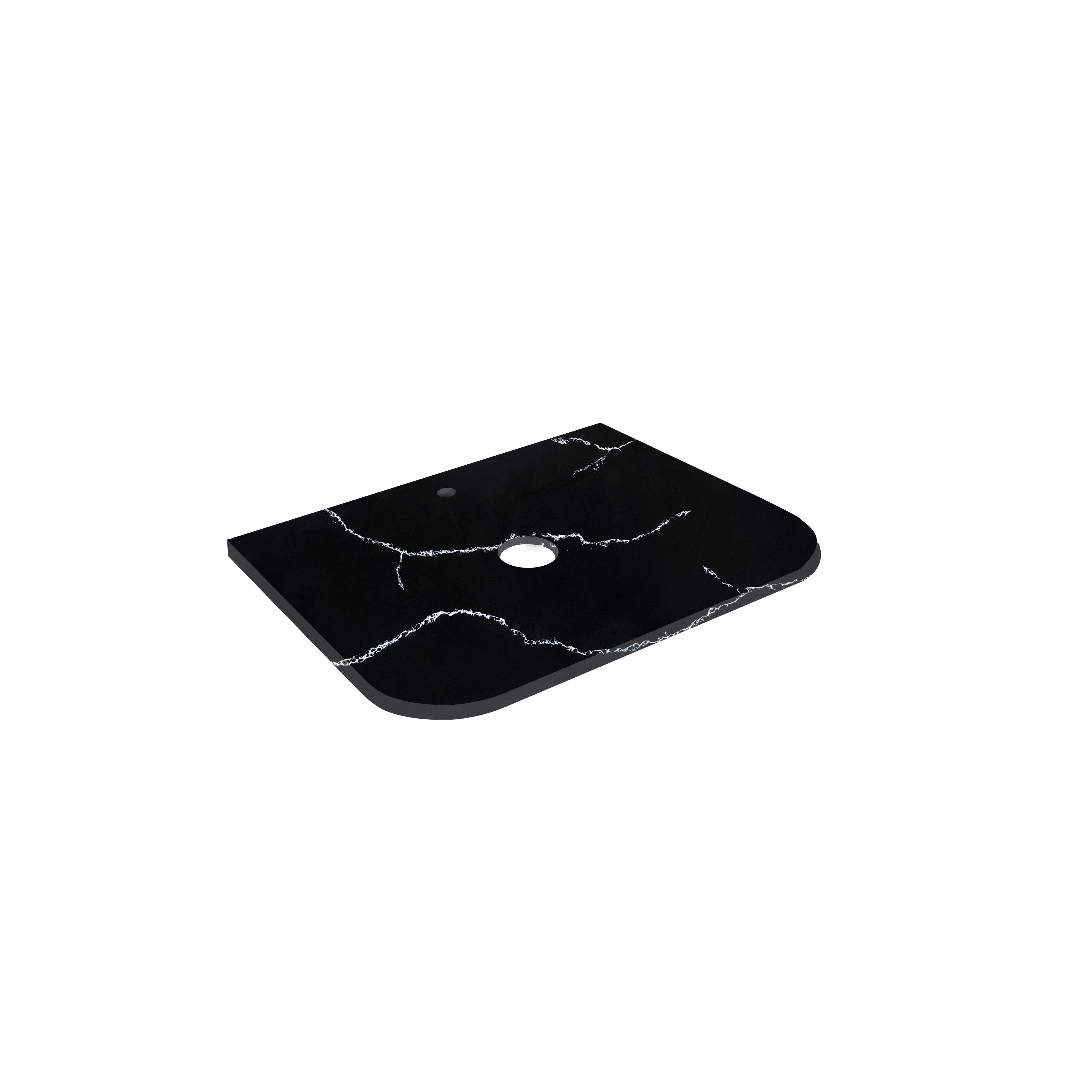Calacatta Night Solid Surface Stone Top - Curve LK-SCN-CV - LK-SCN75CV-UTH - Semi Drill