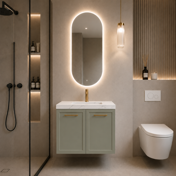 600mm Olive Green Lukka Kingsley Wall-Hung Vanity