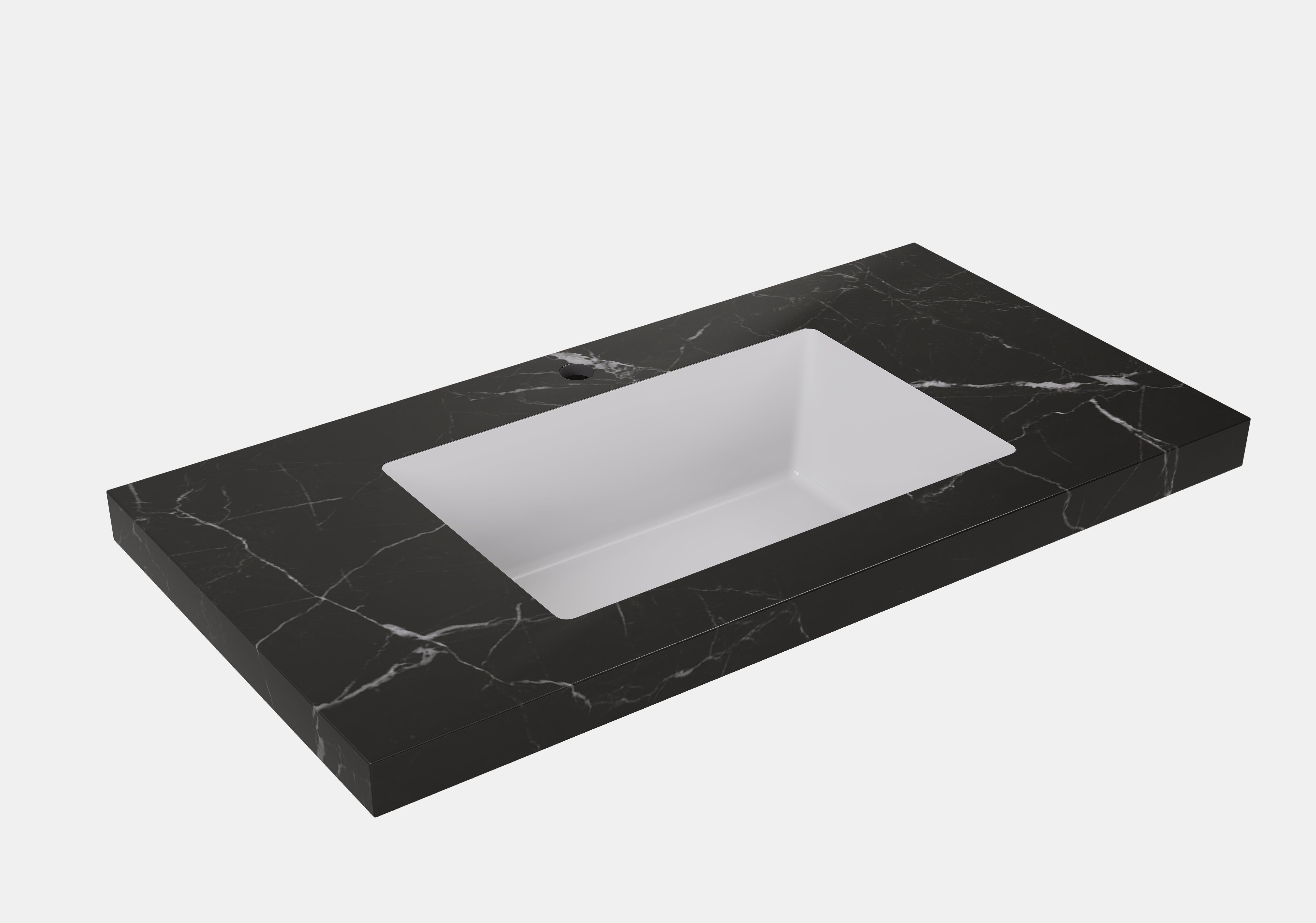 Lukka vanity top reference - LK-UBL154-TH, LK-UBL64-TH, LK-UBL74-TH, LK-UBL124-TH, LK-UBL94-TH; size, finish and drilling as selected.