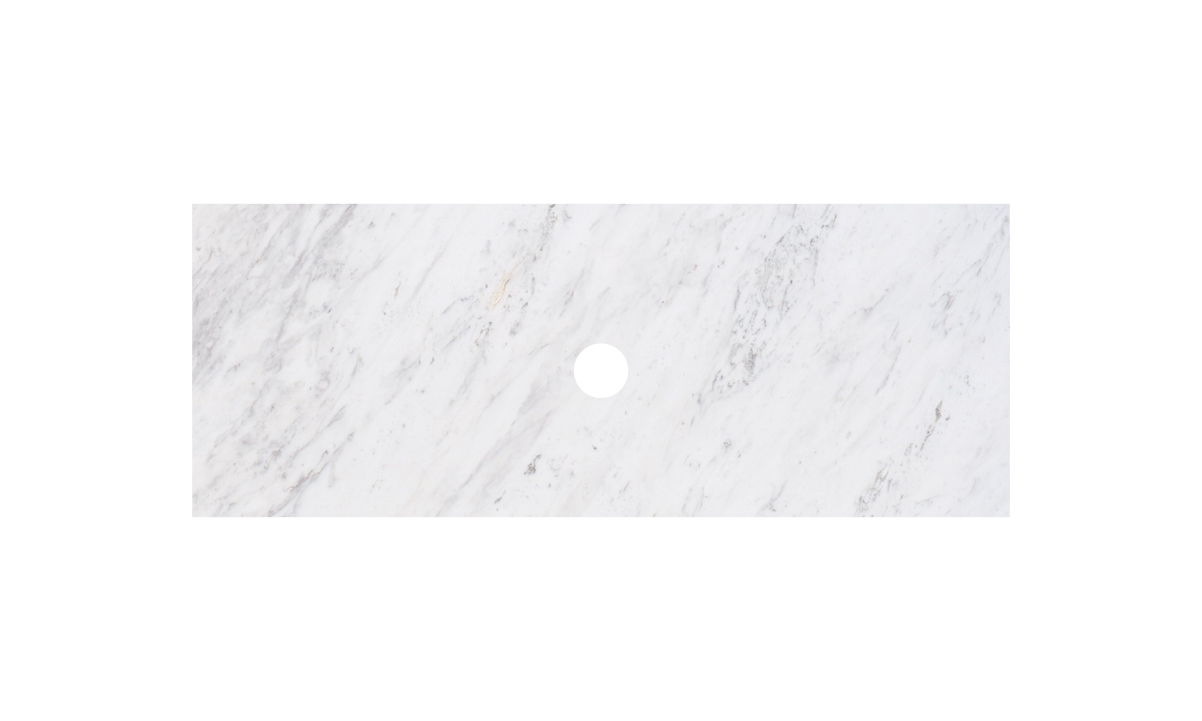 Lukka vanity top reference - LK-MCARW124-UTH; size, finish and drilling as selected.