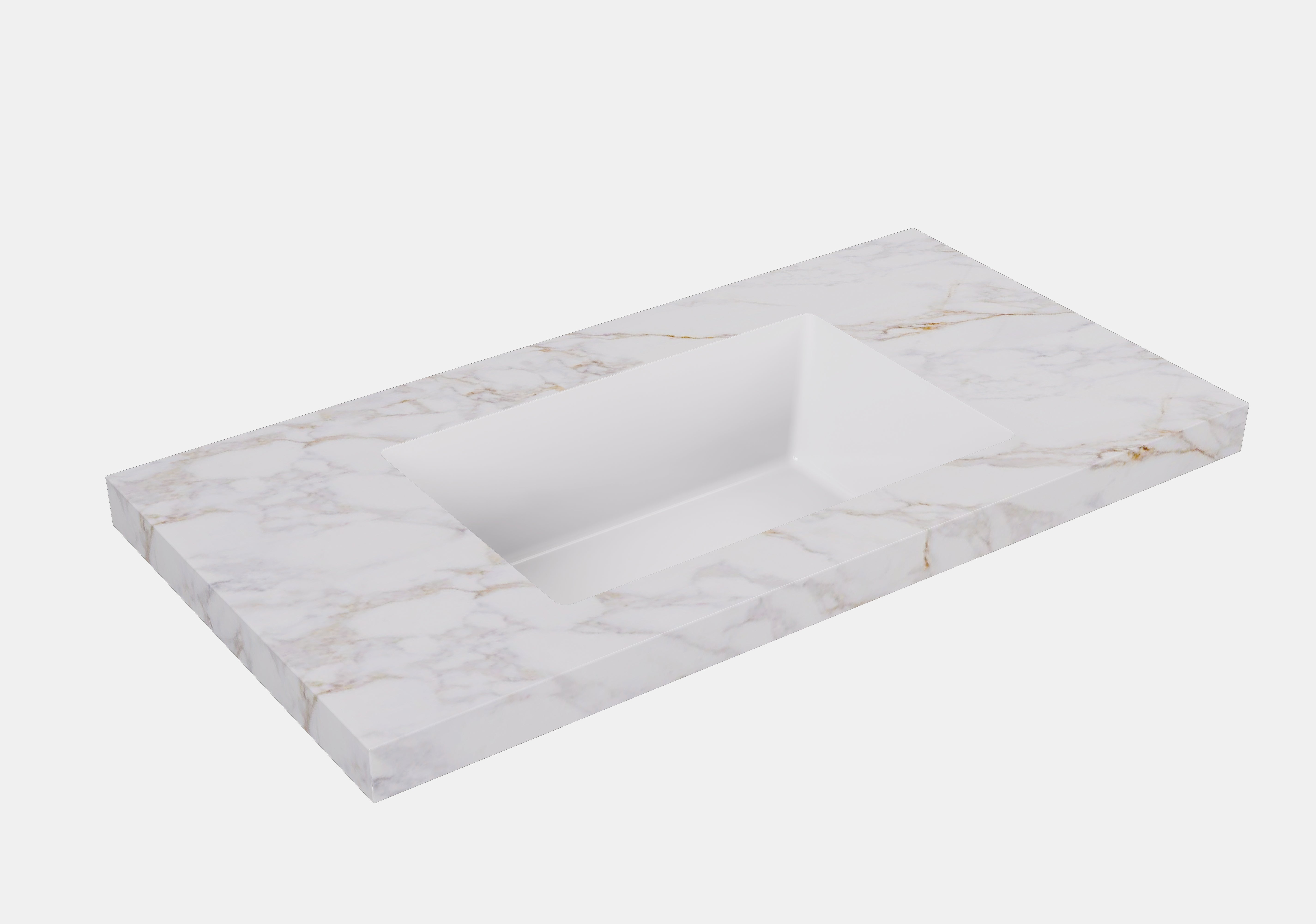 Lukka vanity top reference - LK-UCG154-NTH, LK-UCG64-NTH, LK-UCG74-NTH, LK-UCG124-NTH, LK-UCG94-NTH; size, finish and drilling as selected.