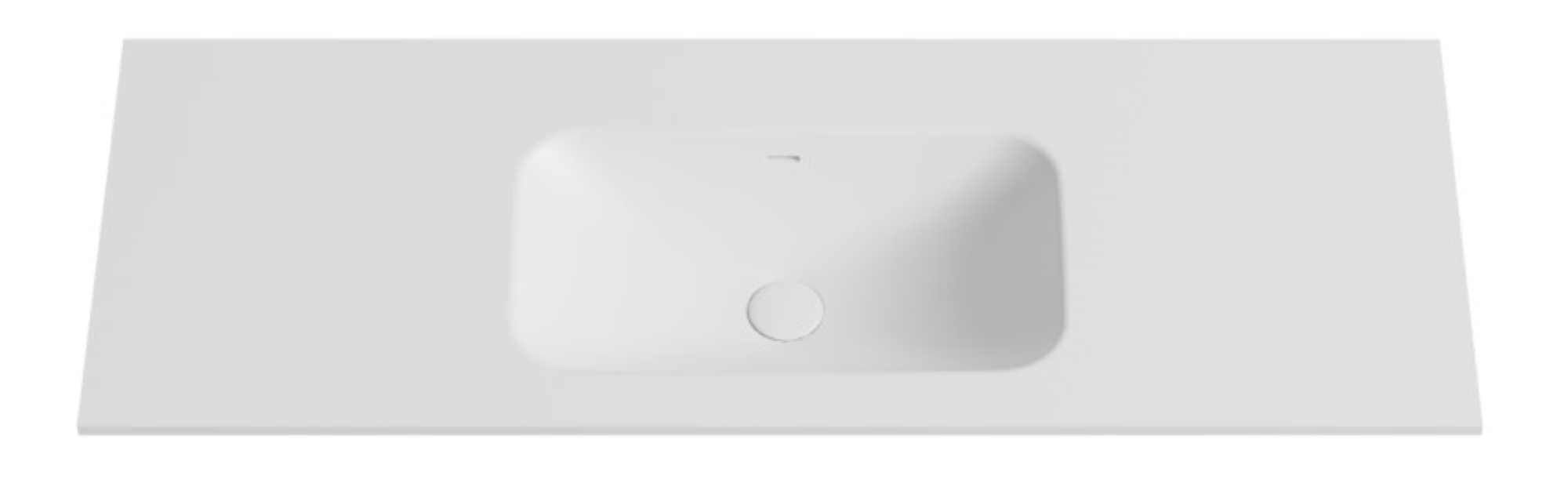 Lukka vanity top reference - LK-SCH124MW-UTH; size, finish and drilling as selected.
