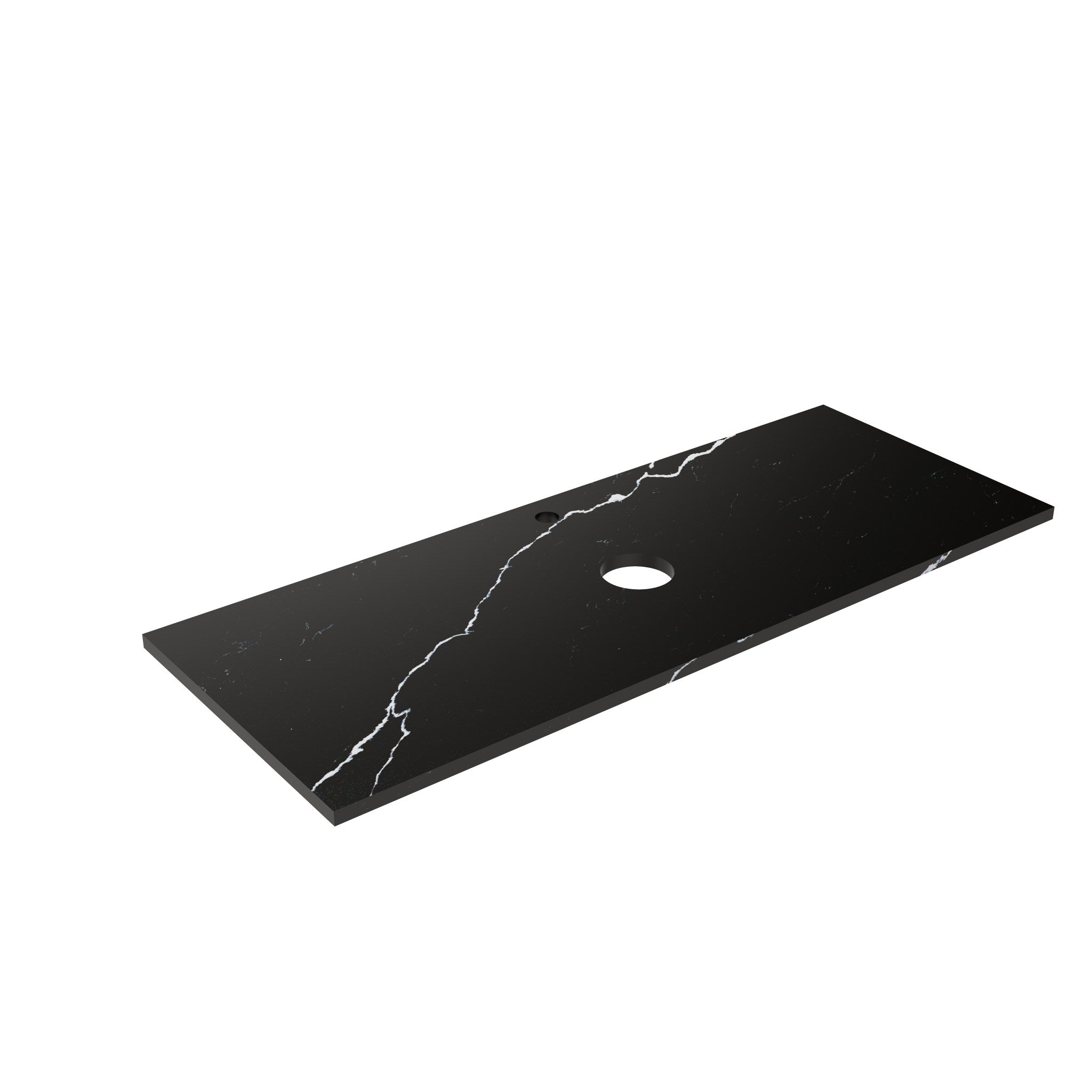 Lukka vanity top reference - LK-QCN124-UTH; size, finish and drilling as selected.