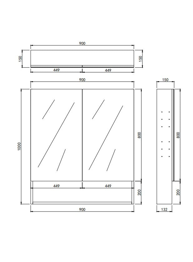 Lukka Clark Plywood Mirror Cabinet Sandy Oak Matte LK-LK-CLMC900-SO