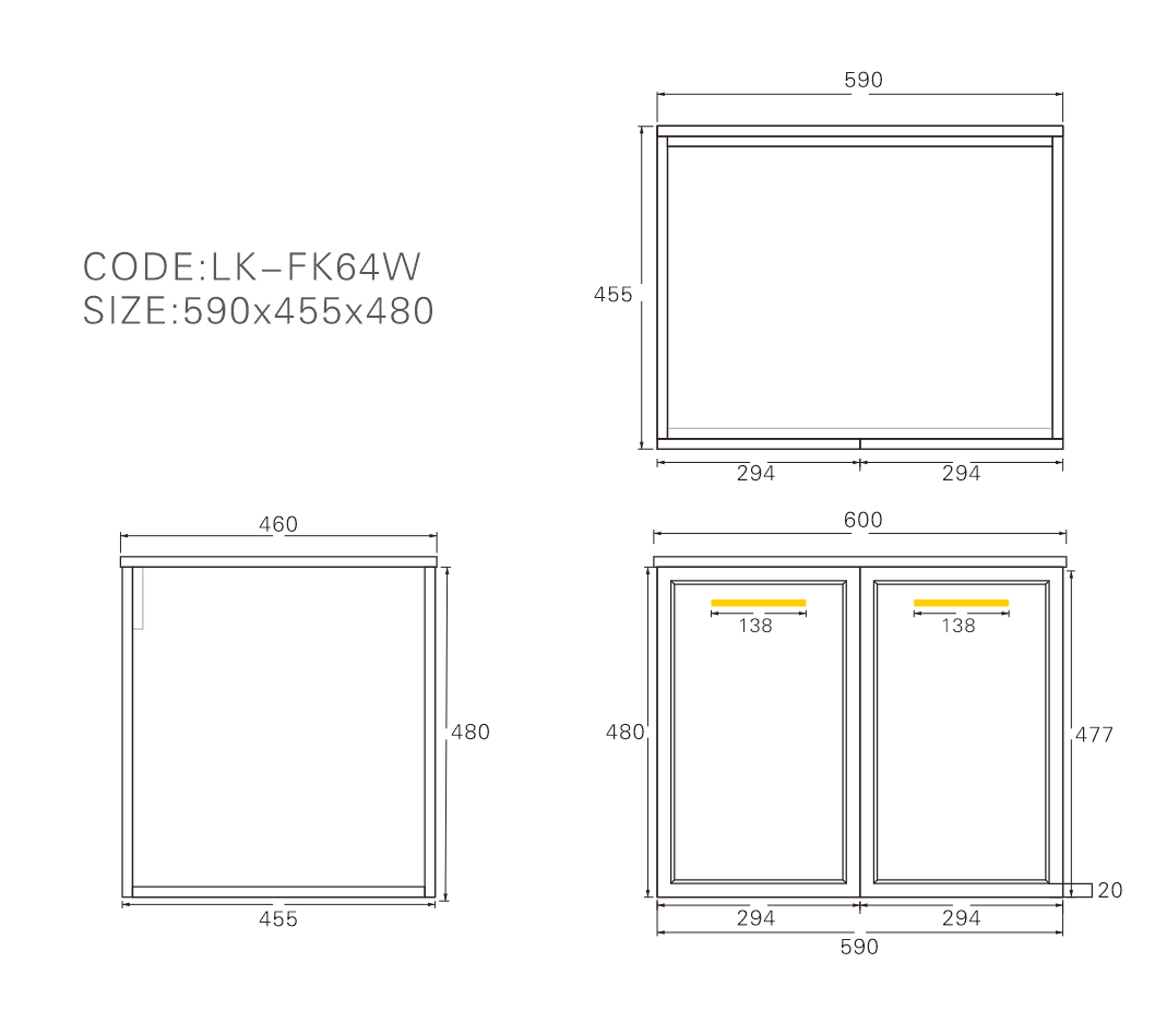 Lukka Kingsley Federation Wall Hung PVC Cabinet LK-FK64W-MW