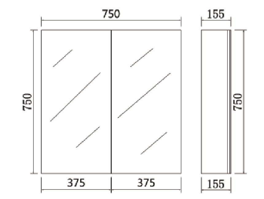 Lukka Alpha PVC Shaving Cabinets LK-ALSV750