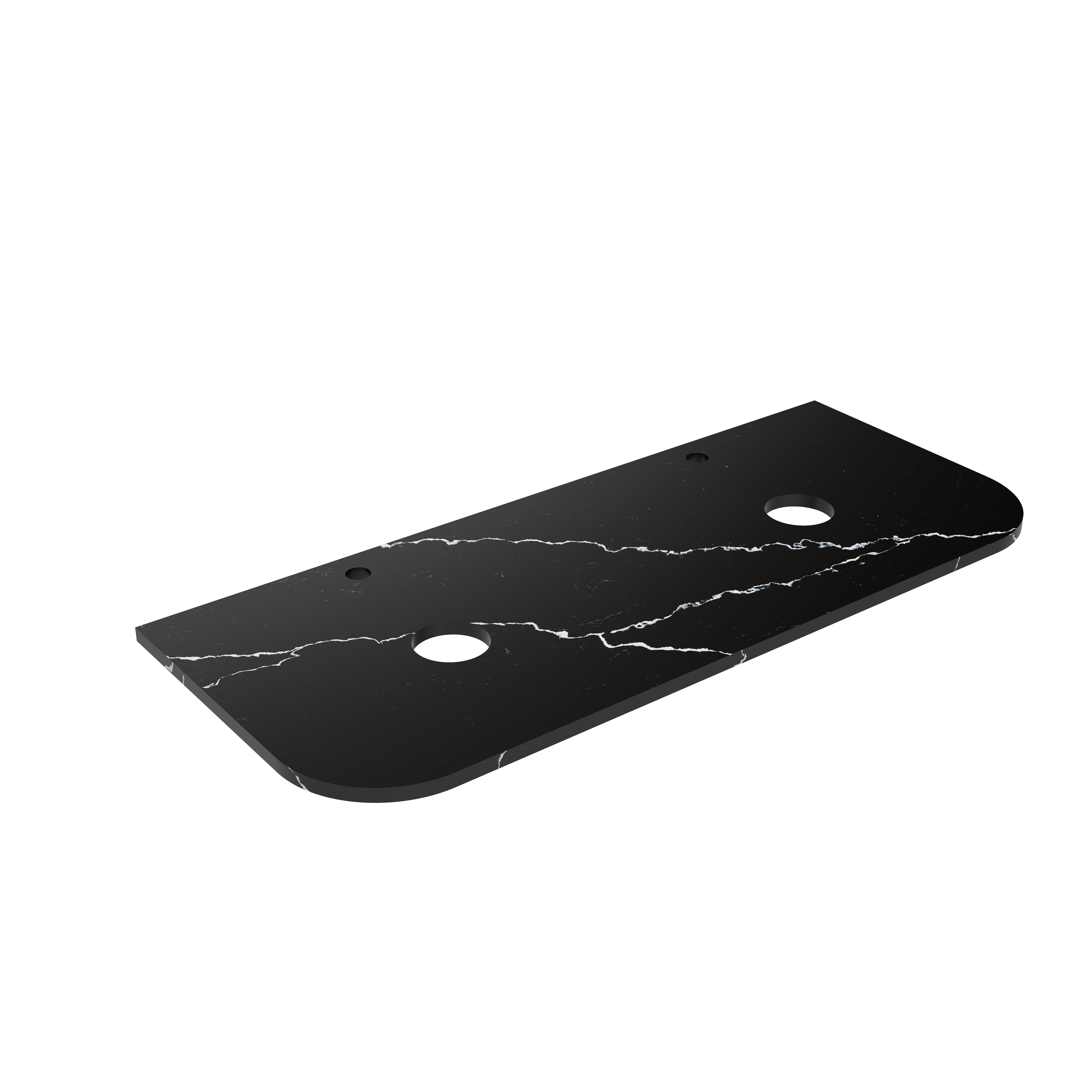 Calacatta Night (WG485) Zero Silica Engineer Stone Top - Curve LK-QCN - LK-QCN125CVD-UTH - Semi Drill
