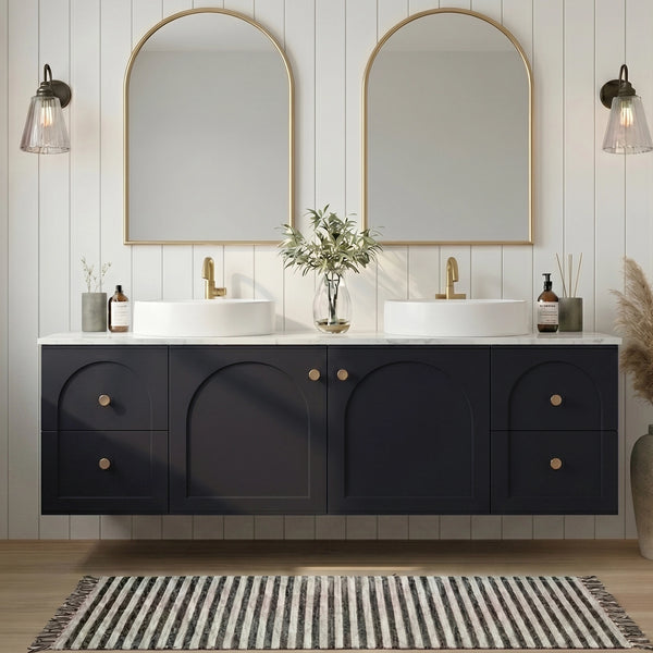 1500mm Matte Black Lukka Chester Wall-Hung Vanity