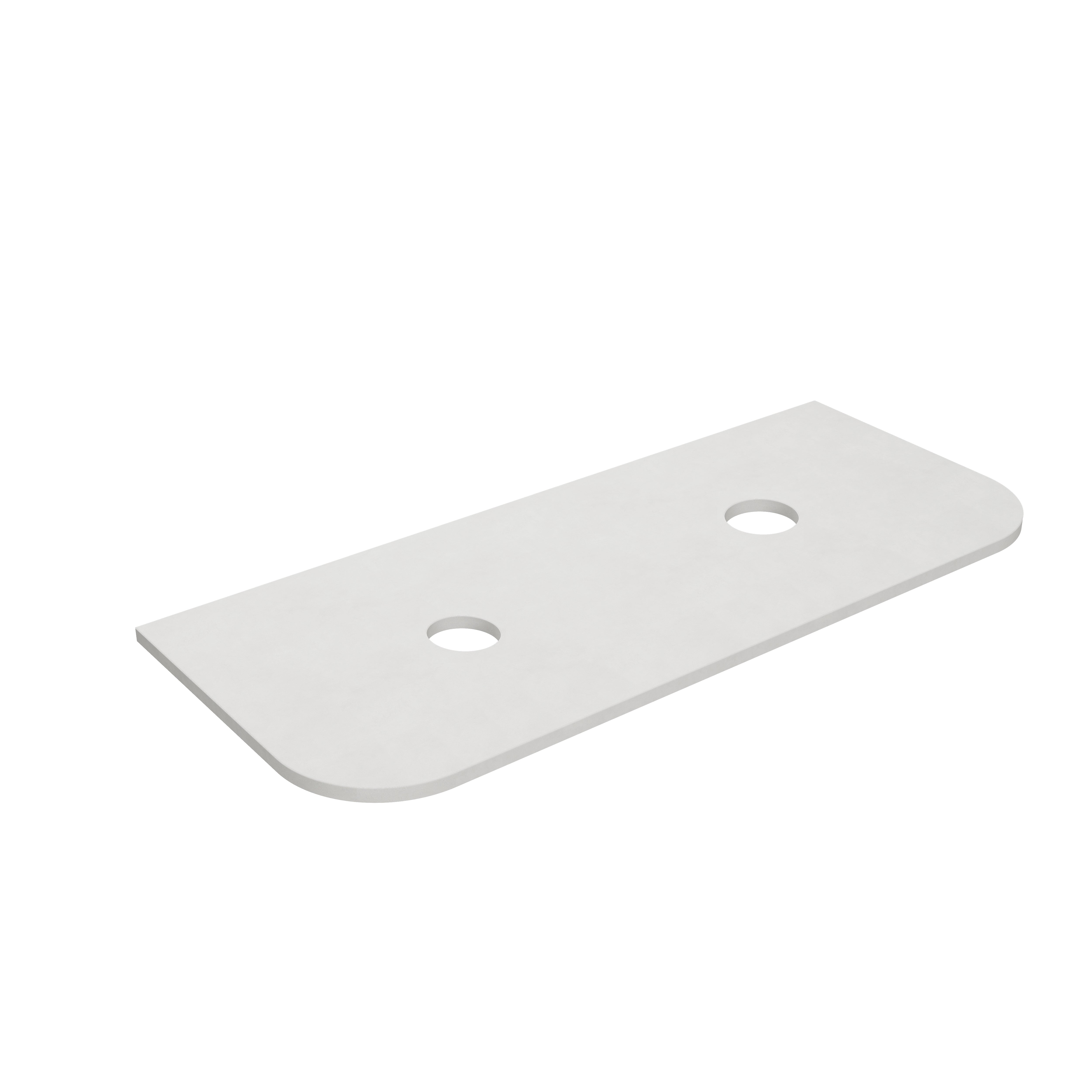 Solid Surface Plain Slab Curve- Matte White - LK-SBW125CVD-UTH - Semi Drill