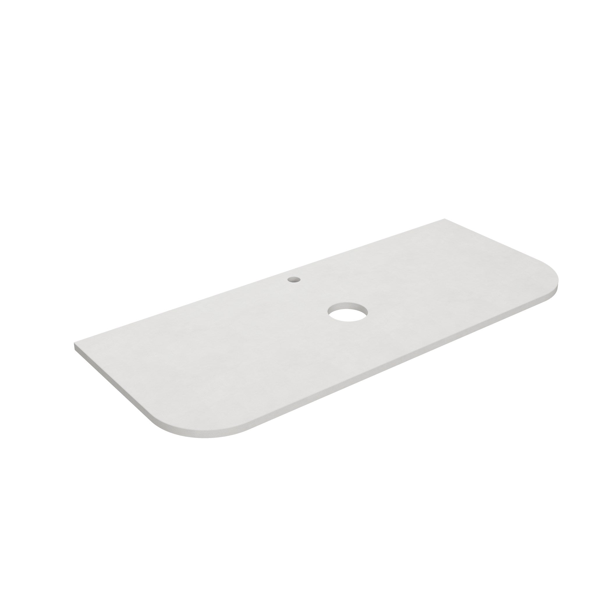 Lukka Solid Surface Plain Slab Curve- Matte White