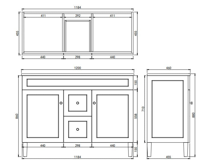 Lukka Harold Federation Free Standing Cabinet Matte White LK-FH124DL-MW