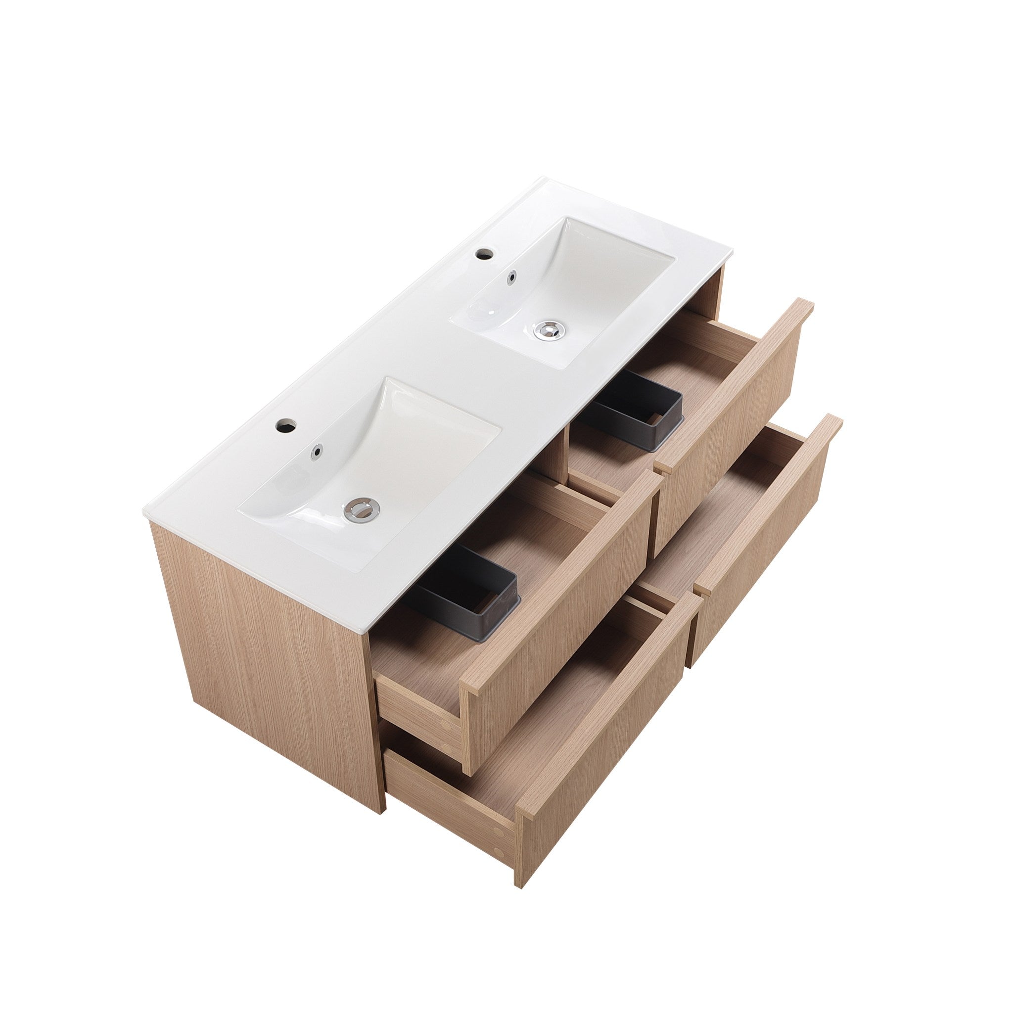 Lukka Ridgewood Modern Wall Hung Plywood Cabinet LK-MR1220W-SO Double Bowl Only