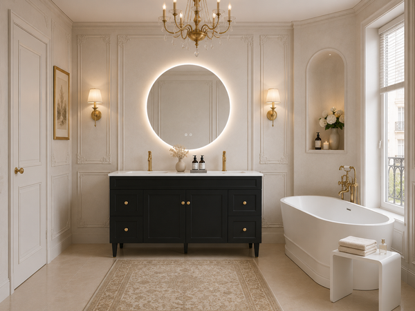 1500mm Matte Black Lukka Harold Freestanding Vanity