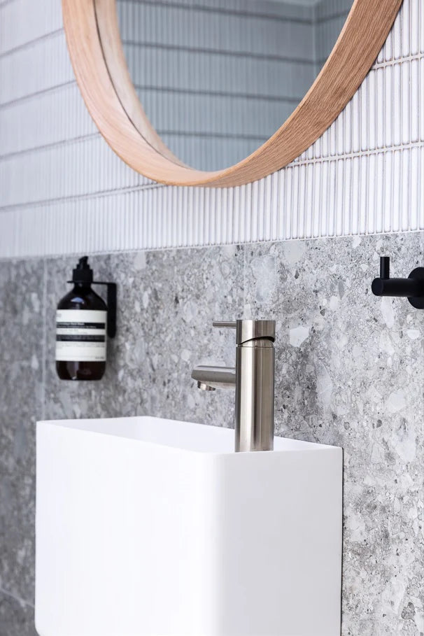 Meir Round Basin Mixer Tap Brushed Nickel