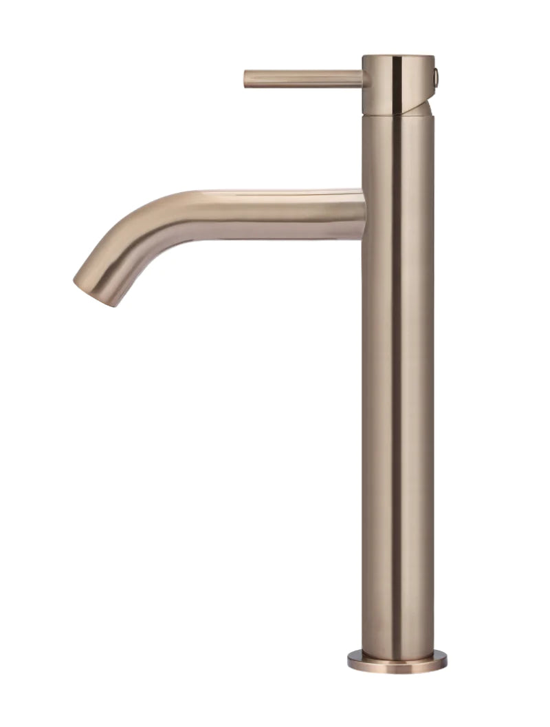 Meir Piccola Tall Basin Mixer with 130mm Spout Champagne