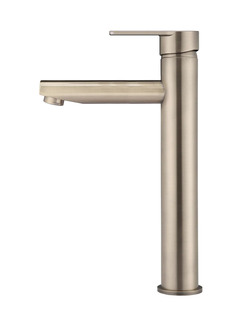 Meir Round Paddle Tall Basin Mixer Champagne