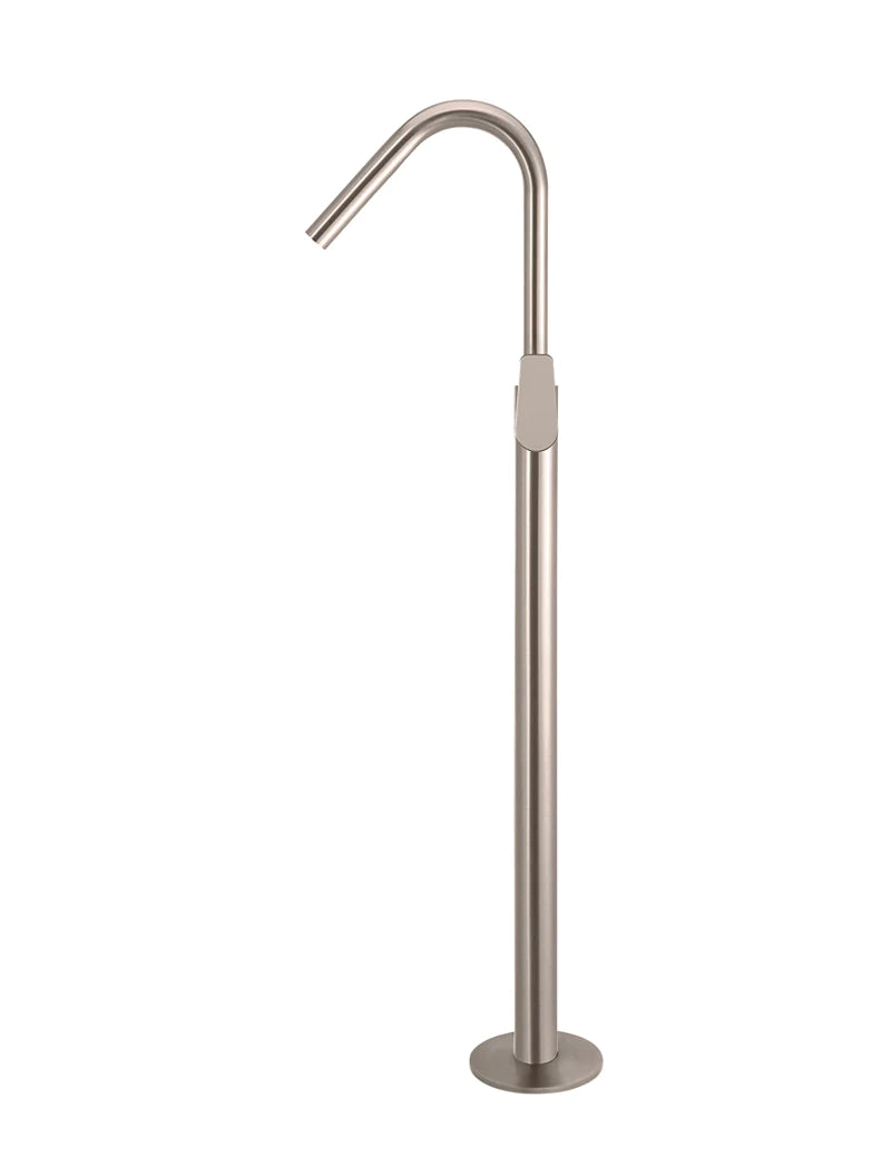 Meir Round Paddle Freestanding Bath Spout and Hand Shower Champagne