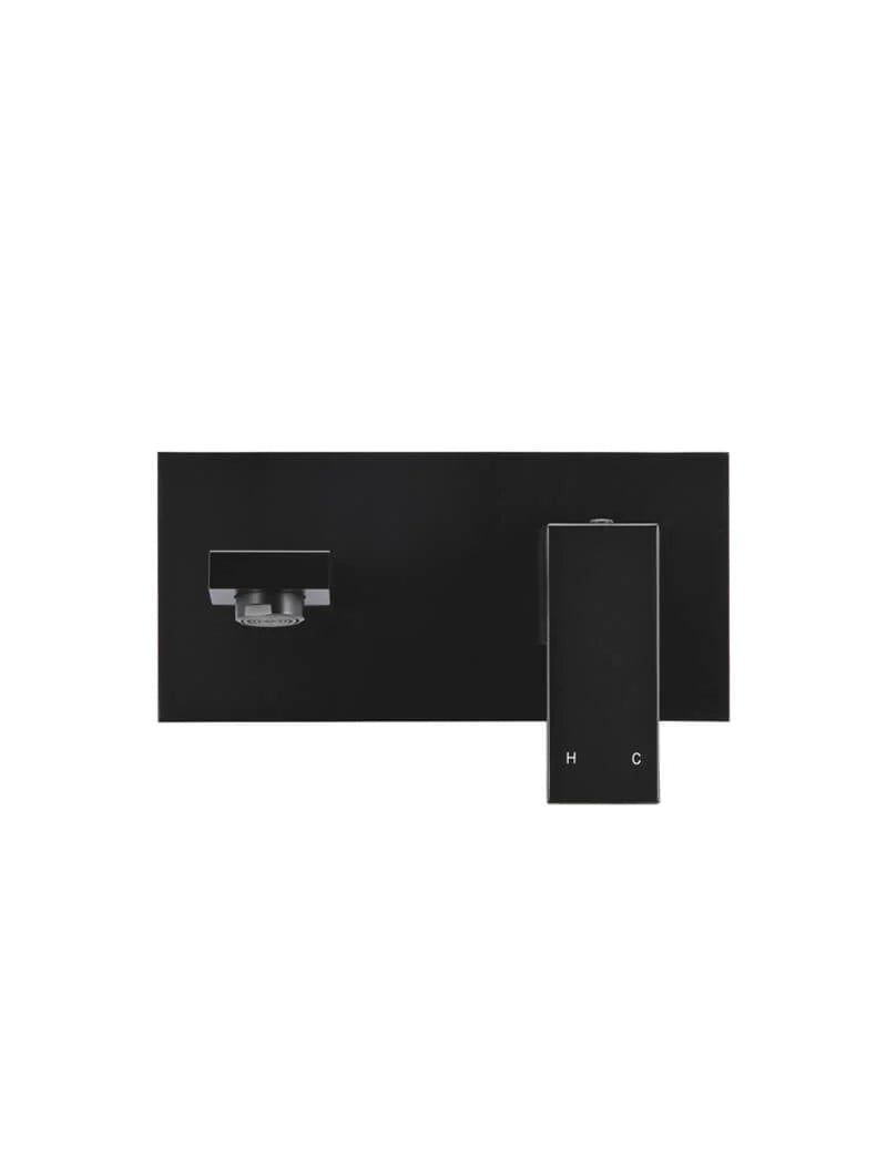 Meir Square Wall Basin Mixer and Spout Matte Black